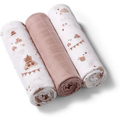 Babyono Sada bambusových plenek Medvídek 70 x 70 cm - 3 ks Babyono Sada bambusových plenek Medvídek 70 x 70 cm - 3 ks