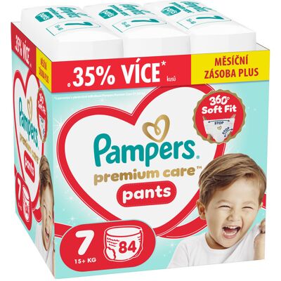 Pampers Premium Care Pants vel. 7 15+ kg plenkové kalhotky 84 ks Pampers Premium Care Pants vel. 7 15+ kg plenkové kalhotky 84 ks