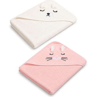 SENSILLO Dětské osušky s kapucí Bath Friends – Králíček + Teddy, 100 ×100 cm, sada 2 ks SENSILLO Dětské osušky s kapucí Bath Friends – Králíček + Teddy, 100 ×100 cm, sada 2 ks