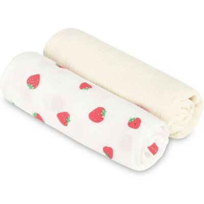 SENSILLO Mušelínové pleny krešované 60×75 cm Strawberry Cream – sada 2 ks SENSILLO Mušelínové pleny krešované 60×75 cm Strawberry Cream – sada 2 ks