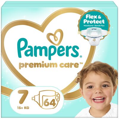 Pampers Premium Care vel. 7 15+ kg dětské pleny 64 ks Pampers Premium Care vel. 7 15+ kg dětské pleny 64 ks
