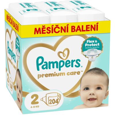 Pampers Premium Care vel. 2 4-8 kg dětské pleny 204 ks Pampers Premium Care vel. 2 4-8 kg dětské pleny 204 ks