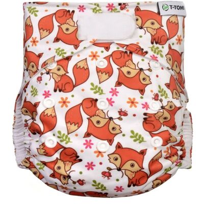 T-tomi Kapsová plena AIO suchý zip 3-15 kg 1 ks foxes T-tomi Kapsová plena AIO suchý zip 3-15 kg 1 ks foxes