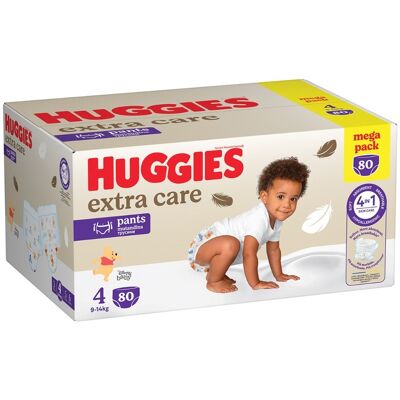 Huggies Extra Care Pants 4 9–14 kg 80 ks box Huggies Extra Care Pants 4 9–14 kg 80 ks box