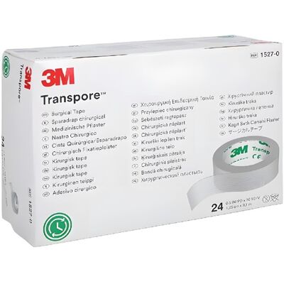 3M Transpore Papírová chirurgická páska 1,25 cm x 9,15 m 24 ks transparentní 3M Transpore Papírová chirurgická páska 1,25 cm x 9,15 m 24 ks transparentní