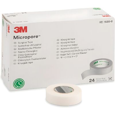 3M Micropore Chirurgický Páska - 1,25cm x 9,1m - 24 ks 3M Micropore Chirurgický Páska - 1,25cm x 9,1m - 24 ks