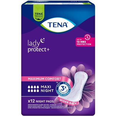 Tena Lady Protect+ Maxi Night inkontinenční vložky 12 ks Tena Lady Protect+ Maxi Night inkontinenční vložky 12 ks