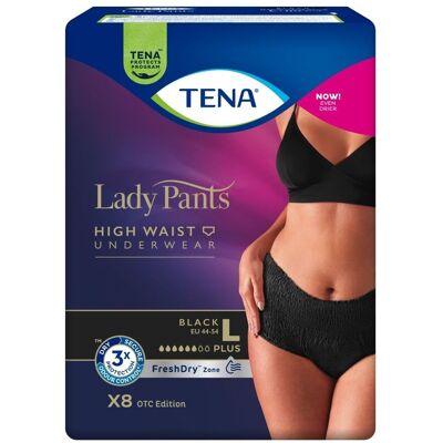Tena Lady Pants Plus Black Large inkontinenční kalhotky 8 ks Tena Lady Pants Plus Black Large inkontinenční kalhotky 8 ks