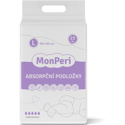 MonPeri Absorpční podložky L 60 x 90 cm 25 ks MonPeri Absorpční podložky L 60 x 90 cm 25 ks