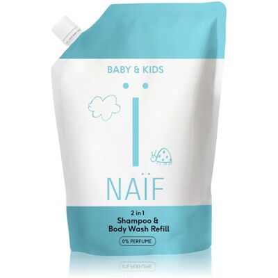 NAIF Baby & Kids Mycí gel & šampon 2v1 náhradní náplň 500 ml NAIF Baby & Kids Mycí gel & šampon 2v1 náhradní náplň 500 ml