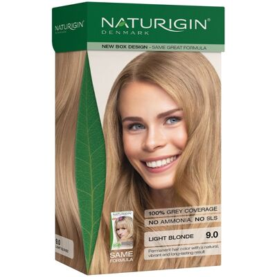 NATURIGIN Organic Based 100% Permanent Hair Colours Light Blonde 9.0 barva na vlasy 115 ml NATURIGIN Organic Based 100% Permanent Hair Colours Light Blonde 9.0 barva na vlasy 115 ml