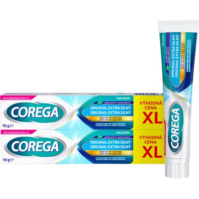 Corega Original Extra Silný Fixativní Gel na zubní náhrady - 2x70g Corega Original Extra Silný Fixativní Gel na zubní náhrady - 2x70g