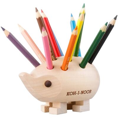 KOH-I-NOOR 9960S - dřevěný ježek s pastelkami natur, mini - 12 ks KOH-I-NOOR 9960S - dřevěný ježek s pastelkami natur, mini - 12 ks