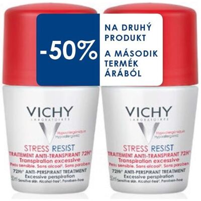 Vichy Deo Antiperspirant Stress Resist 72h proti nadměrnému pocení DUO 2x50 ml Vichy Deo Antiperspirant Stress Resist 72h proti nadměrnému pocení DUO 2x50 ml