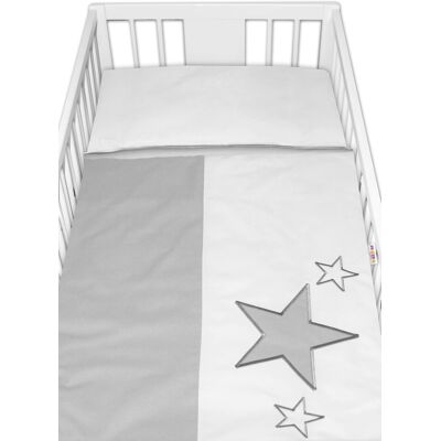 Baby Nellys Povlečení do postýlky Baby Stars - šedé vel. 135x100 cm Baby Nellys Povlečení do postýlky Baby Stars - šedé vel. 135x100 cm