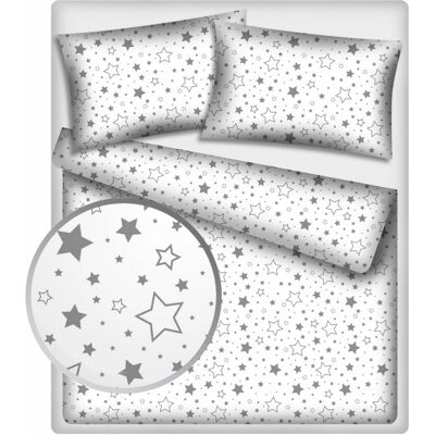 Baby Nellys Bavlněné povlečení 140 x 200/70 x 90 - Šedé hvězdy a hvězdičky Baby Nellys Bavlněné povlečení 140 x 200/70 x 90 - Šedé hvězdy a hvězdičky