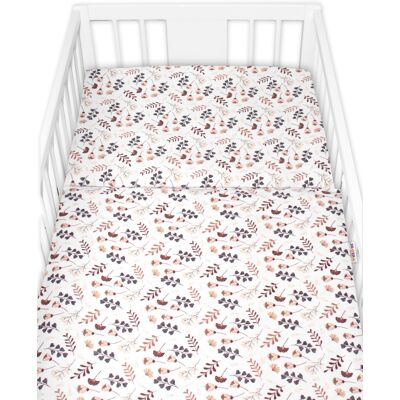 Baby Nellys - Louka - Béžová/Bílá - 135x100 - Bedding set Baby Nellys - Louka - Béžová/Bílá - 135x100 - Bedding set