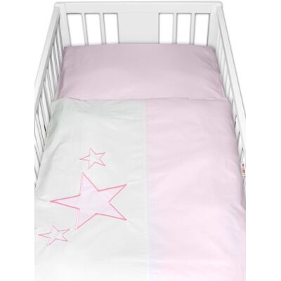 Baby Nellys Povlečení do postýlky Baby Stars - růžové vel. 135x100 cm Baby Nellys Povlečení do postýlky Baby Stars - růžové vel. 135x100 cm