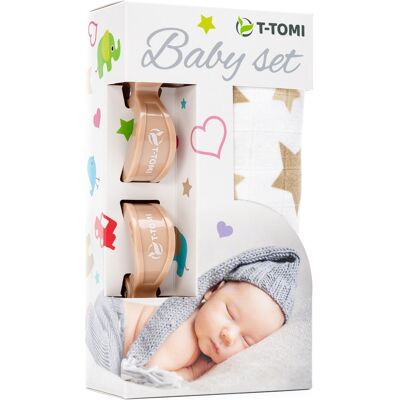 T-tomi BABY SET - Beige stars T-tomi BABY SET - Beige stars