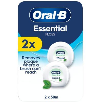 Oral-B Essential voskovaná zubní nit 2x50 m mátová Oral-B Essential voskovaná zubní nit 2x50 m mátová