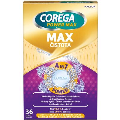 Corega Power Max Max čistota 4v1 čisticí tablety 36 ks Corega Power Max Max čistota 4v1 čisticí tablety 36 ks
