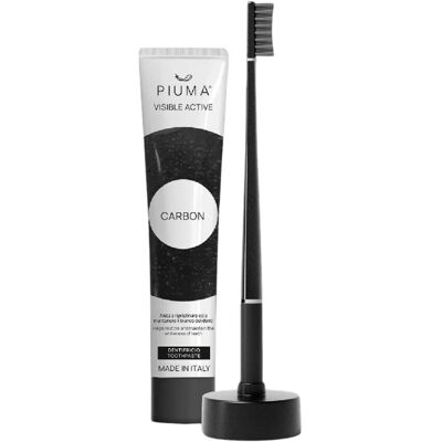 Piuma Dárkový set na péči o zuby s aktivním uhlím 4 ks Perfect Black Piuma Dárkový set na péči o zuby s aktivním uhlím 4 ks Perfect Black