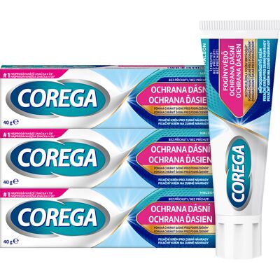 Corega - Trio ochrany dásní - Bezchutná lepidlo 3g Corega - Trio ochrany dásní - Bezchutná lepidlo 3g