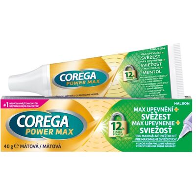 Corega Power Max Upevnění + Svěžest fixační krém 40 g Corega Power Max Upevnění + Svěžest fixační krém 40 g