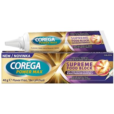 Corega Power Max Supreme Food Block fixační krém 40 g Corega Power Max Supreme Food Block fixační krém 40 g