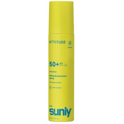 ATTITUDE Sunly Dětský minerální opalovací krém ve spreji SPF 50+ bez vůně 75 ml ATTITUDE Sunly Dětský minerální opalovací krém ve spreji SPF 50+ bez vůně 75 ml
