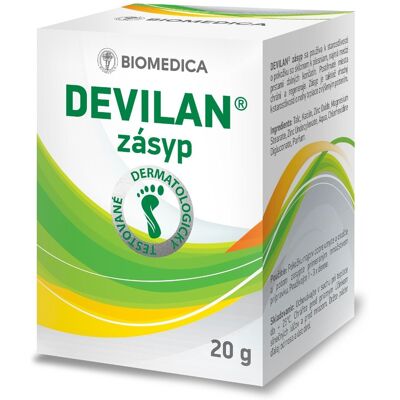 Biomedica Devilan Pudr na nohy - Péče o pokožku Biomedica Devilan Pudr na nohy - Péče o pokožku