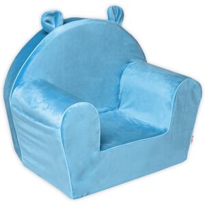 Baby Nellys Dětské křesílko Teddy Velvet s boční kapsou, modré Baby Nellys Dětské křesílko Teddy Velvet s boční kapsou, modré