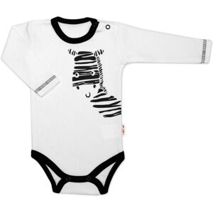 Baby Nellys Body dlouhý rukáv, bílé, Zebra vel. 80 Baby Nellys Body dlouhý rukáv, bílé, Zebra vel. 80