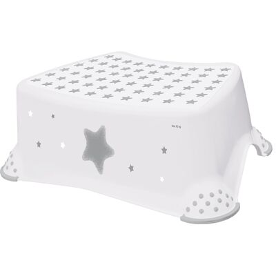Baby Nellys Stolička, schůdek s protiskluzem Baby Star - bílá, Baby Nellys Stolička, schůdek s protiskluzem Baby Star - bílá,