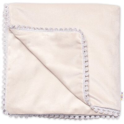 Baby Nellys Dětská deka Velvet - oboustranná s ozdobným lemováním, 100 x 75 cm, béžová Baby Nellys Dětská deka Velvet - oboustranná s ozdobným lemováním, 100 x 75 cm, béžová
