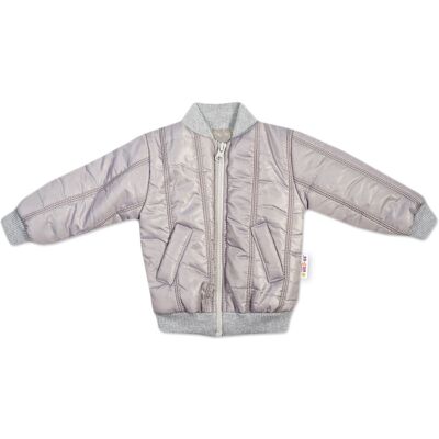 Baby Nellys Dětská prošívaná přechodová bunda, šedá, vel. 80 Baby Nellys Dětská prošívaná přechodová bunda, šedá, vel. 80