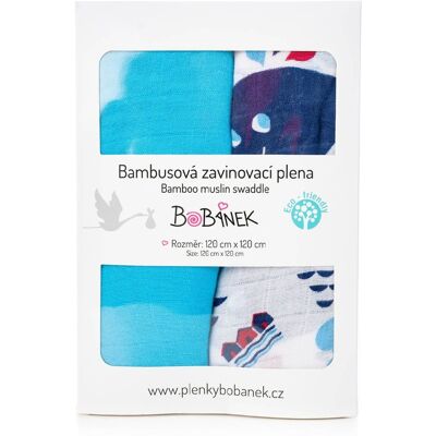 Bobánek Bambusové zavinovací pleny - U moře 120cm Bobánek Bambusové zavinovací pleny - U moře 120cm