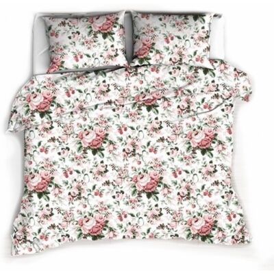 Baby Nellys 2-dílné bavlněné povlečení 140 x 200 - Růže, bílá Baby Nellys 2-dílné bavlněné povlečení 140 x 200 - Růže, bílá