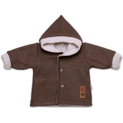 Baby Nellys Rostoucí oboustranný svetřík s kapucí Hand Made, hnědá-béžová, vel. 68/74 Baby Nellys Rostoucí oboustranný svetřík s kapucí Hand Made, hnědá-béžová, vel. 68/74