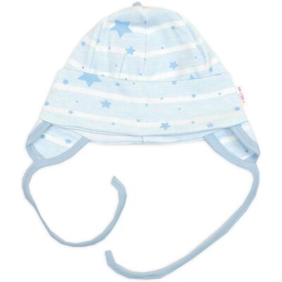 Baby Nellys Čepička pro miminko na zavazování, bavlna, Baby Stars, pastel blue, vel. 74/80 vel. 74/80 Baby Nellys Čepička pro miminko na zavazování, bavlna, Baby Stars, pastel blue, vel. 74/80 vel. 74/80