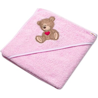 Baby Nellys Froté osuška s kapucí 80x80cm Sweet dreams by TEDDY - růžová Baby Nellys Froté osuška s kapucí 80x80cm Sweet dreams by TEDDY - růžová