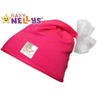 Baby Nellys Bavlněná čepička Tutu květinka ® - malinová, 2-8let Baby Nellys Bavlněná čepička Tutu květinka ® - malinová, 2-8let
