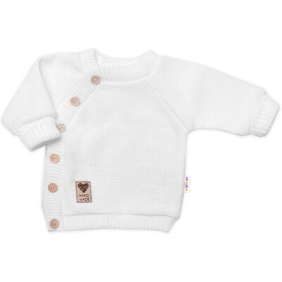 Baby Nellys Pletený svetřík s knoflíčky, zap. bokem, Hand Made, bíly,80/86 Baby Nellys Pletený svetřík s knoflíčky, zap. bokem, Hand Made, bíly,80/86