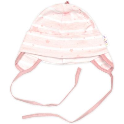 Baby Nellys Čepička pro miminko na zavazování, bavlna, Baby Stars, pastel rose, vel. 74/80 vel. 74/80 Baby Nellys Čepička pro miminko na zavazování, bavlna, Baby Stars, pastel rose, vel. 74/80 vel. 74/80