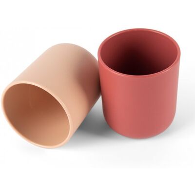 DANTOY Tiny Bio hrníčky Nude/Red 2ks 0m+ DANTOY Tiny Bio hrníčky Nude/Red 2ks 0m+