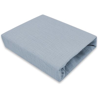 Baby Nellys Mušelínové prostěradlo do postýlky 60 x 120 NATURE double - jeans Baby Nellys Mušelínové prostěradlo do postýlky 60 x 120 NATURE double - jeans
