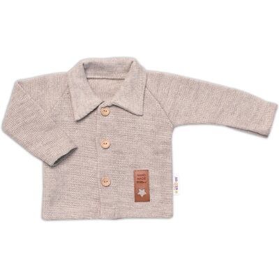 Baby Nellys Pletený svetřík s knoflíčky Boy,béžový,68 Baby Nellys Pletený svetřík s knoflíčky Boy,béžový,68