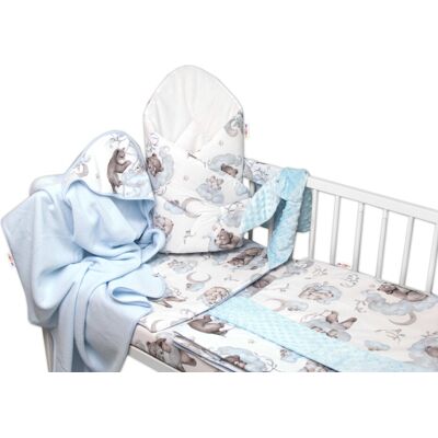 Baby Nellys 6-ti dílná výhod. sada s dárkem pro miminko , 120x90 Zvířátka na mráčku, modrá Baby Nellys 6-ti dílná výhod. sada s dárkem pro miminko , 120x90 Zvířátka na mráčku, modrá