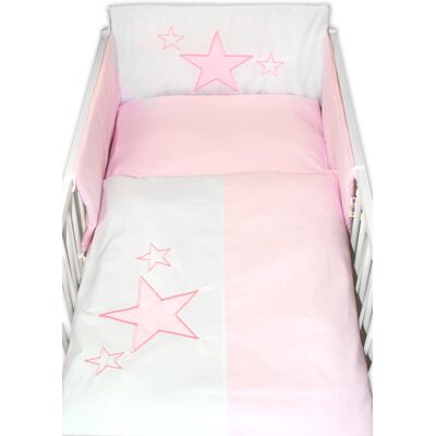 Baby Nellys Mantinel s povlečením Baby Stars - růžový vel. 135x100cm Baby Nellys Mantinel s povlečením Baby Stars - růžový vel. 135x100cm
