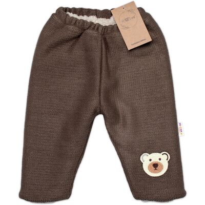 Baby Nellys Oteplené pletené kalhoty Teddy Bear,dvouvrstvé, hnědé Baby Nellys Oteplené pletené kalhoty Teddy Bear,dvouvrstvé, hnědé